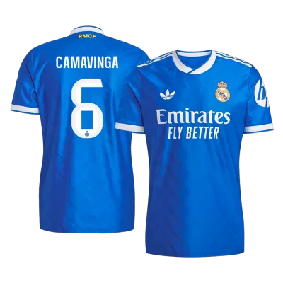 Authentic CAMAVINGA #6 Real Madrid Soccer Third Away Jersey 2025/26 Blue - bestfootballkits
