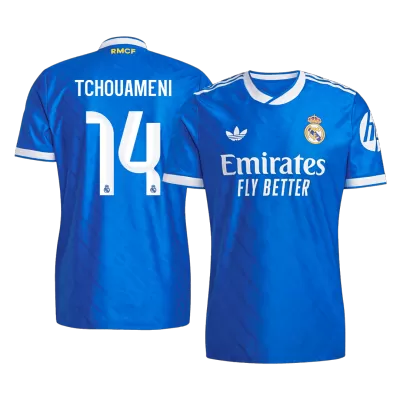 Authentic TCHOUAMENI #14 Real Madrid Soccer Third Away Jersey 2025/26 Blue - bestfootballkits