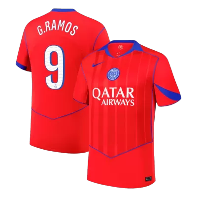 G.RAMOS #9 PSG Third Away Soccer Jersey 2025/26 Red - bestfootballkits