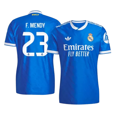 Authentic F. MENDY #23 Real Madrid Soccer Third Away Jersey 2025/26 Blue - bestfootballkits