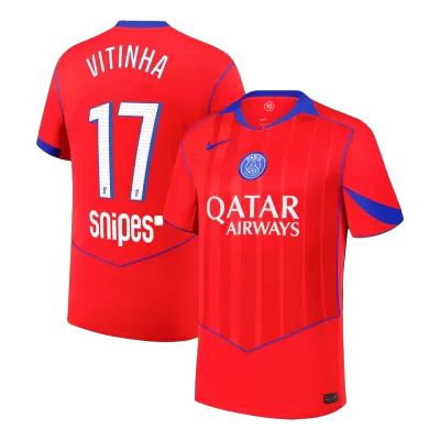 VITINHA #17 PSG Third Away Soccer Jersey 2025/26 Red - bestfootballkits