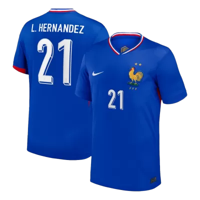 L.Hernandez #21 France Euro Home Soccer Jersey 2024 Blue - bestfootballkits