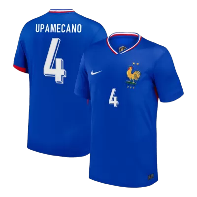 UPAMECANO #4 France Euro Home Soccer Jersey 2024 Blue - bestfootballkits