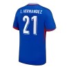 L.Hernandez #21 France Euro Home Soccer Jersey 2024 Blue - bestfootballkits