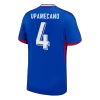 UPAMECANO #4 France Euro Home Soccer Jersey 2024 Blue - bestfootballkits