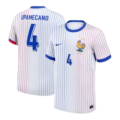UPAMECANO #4 France Euro Away Soccer Jersey 2024 White - bestfootballkits