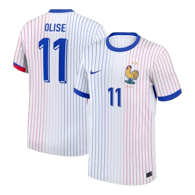 OLISE #11 France Euro Away Soccer Jersey 2024 White - bestfootballkits