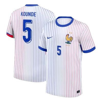 KOUNDE #5 France Euro Away Soccer Jersey 2024 White - bestfootballkits