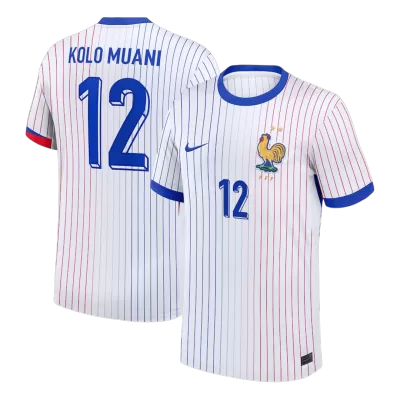 KOLO MUANI#12 France Euro Away Soccer Jersey 2024 White - bestfootballkits