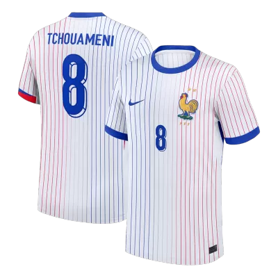 TCHOUAMENI #8 France Euro Away Soccer Jersey 2024 White - bestfootballkits