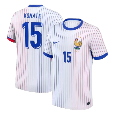 KONATE #15 France Euro Away Soccer Jersey 2024 White - bestfootballkits