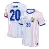 COMAN #20 France Euro Away Soccer Jersey 2024 White - bestfootballkits