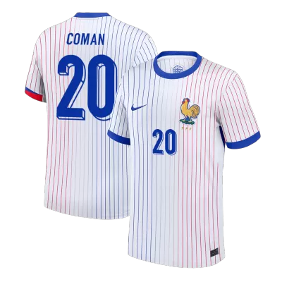 COMAN #20 France Euro Away Soccer Jersey 2024 White - bestfootballkits