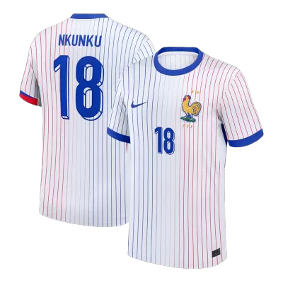 NKUNKU #18 France Euro Away Soccer Jersey 2024 White - bestfootballkits