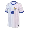 COMAN #20 France Euro Away Soccer Jersey 2024 White - bestfootballkits