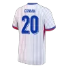 COMAN #20 France Euro Away Soccer Jersey 2024 White - bestfootballkits