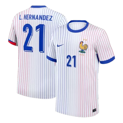 L.HERNANDEZ #21 France Euro Away Soccer Jersey 2024 White - bestfootballkits