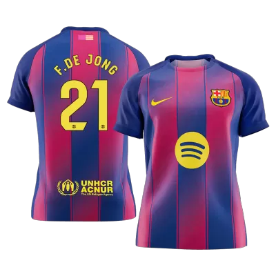 F.DE JONG #21 Barcelona Home Soccer Jersey 2025/26 Red&Blue - bestfootballkits