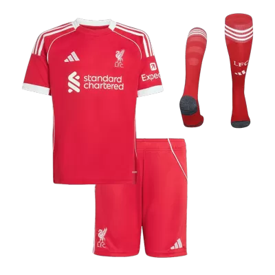 Liverpool Home Kids Jerseys Full Kit 2025/26 - bestfootballkits