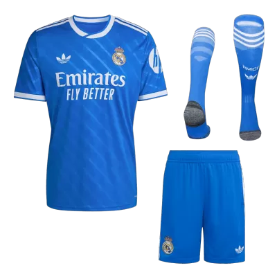 Real Madrid Third Away Soccer Jersey Kit(Jersey+Shorts+Socks) 2025/26 Blue - bestfootballkits