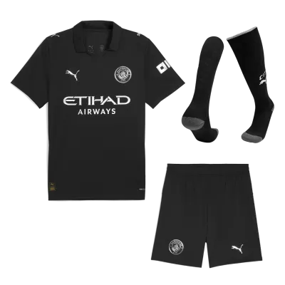 Manchester City Away Soccer Jersey Kit(Jersey+Shorts+Socks) 2025/26 Black - bestfootballkits