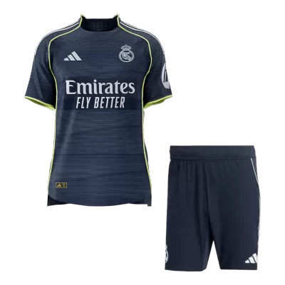 Authentic Real Madrid Away Soccer Jersey Kit(Jersey+Shorts) 2025/26 Navy - bestfootballkits