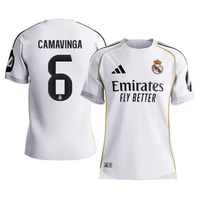 Player Version CAMAVINGA #6 Real Madrid Soccer Home Jersey 2025/26 White - bestfootballkits