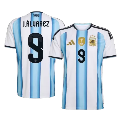 J.ÁLVAREZ #9 Argentina Home Soccer Jersey World Cup 2026 Blue&White - bestfootballkits