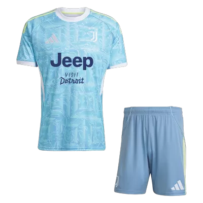 Juventus Away Soccer Jersey Kit(Jersey+Shorts) 25/26 Blue - bestfootballkits