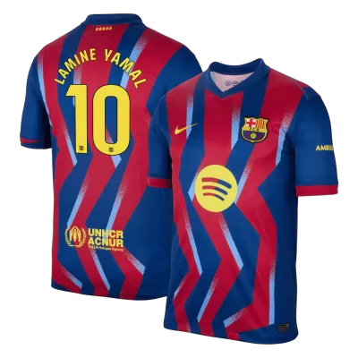 LAMINE YAMAL #10 Barcelona Fourth Soccer Jersey 25/26 Red&Blue - bestfootballkits