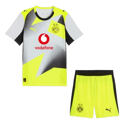 Borussia Dortmund Away Soccer Jersey Kit(Jersey+Shorts) 25/26 Gray - bestfootballkits