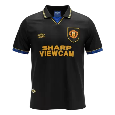 Retro 93/94 Manchester United Away Soccer Jersey Black - bestfootballkits