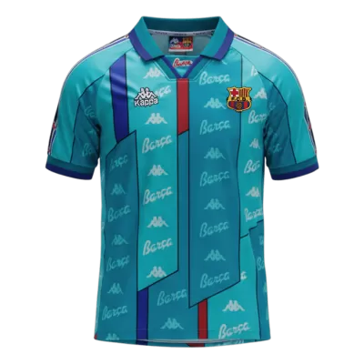 Retro 96/97 Barcelona Away Soccer Jersey Blue - bestfootballkits