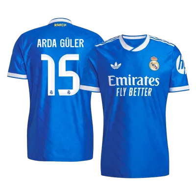 Player Version ARDA GÜLER #15 Real Madrid Soccer Third Away Jersey 2025/26 Blue - bestfootballkits