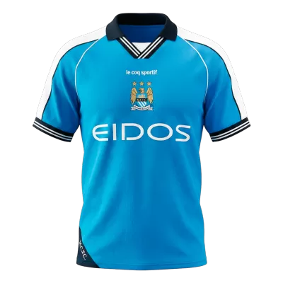 Retro 99/01 Manchester City Home Soccer Jersey Blue - bestfootballkits