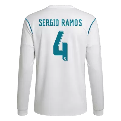 SERGIO RAMOS #4 Retro Real Madrid Shirt Home Long Sleeve 2017/18 - bestfootballkits