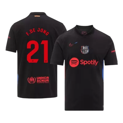 F.DE JONG #21 Barcelona Shirt Away - Spotify Logo Without Text - bestfootballkits