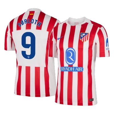 SØRLOTH #9 Atletico Madrid Home Soccer Jersey 2025/26 Red&White - bestfootballkits