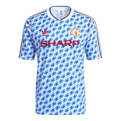 Retro Manchester United Away Soccer Jersey 1990/92 Blue - bestfootballkits