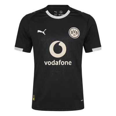 Men Fan 25/26 Borussia Dortmund Fourth Soccer Jersey Short Sleeve Black - bestfootballkits