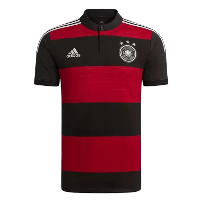 Men Retro Fan Version 2014 Germany Away Soccer Jersey Short Sleeve Black&Red - bestfootballkits