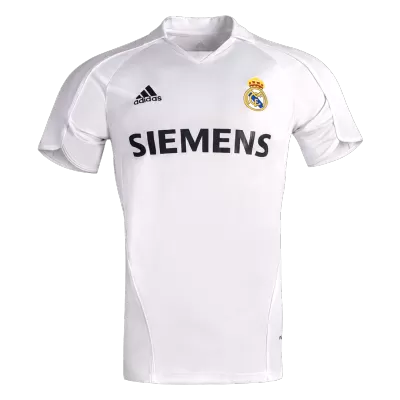 Men Retro Fan Version 05/06 Real Mardid Home Soccer Jersey Short Sleeve White - bestfootballkits