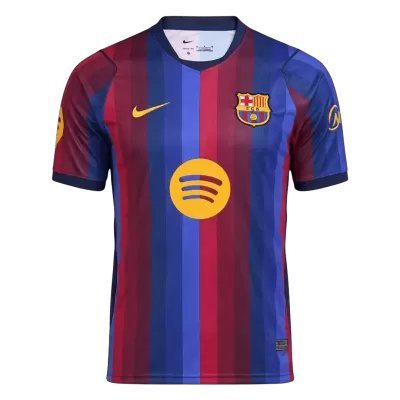 Men Fan 26/27 Barcelona Home Soccer Jersey Short Sleeve Blue&Garnet - bestfootballkits