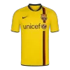 Men Retro Fan Version 08/10 Barcelona Away Soccer Jersey Short Sleeve Yellow - bestfootballkits