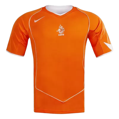 Men Retro Fan Version 2004 Netherlands Home Soccer Jersey Short Sleeve Orange - bestfootballkits