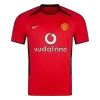 Men Retro Fan Version 02/04 Manchester United Home Soccer Jersey Short Sleeve Red - bestfootballkits