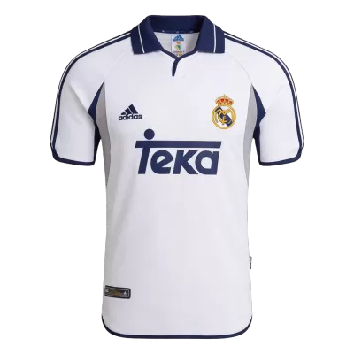 Men Retro Fan Version 2000/01 Real Mardid Home Soccer Jersey White - bestfootballkits