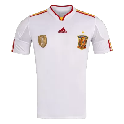 Men Retro Fan Version 10/12 Spain Away Soccer Jersey Short Sleeve White - bestfootballkits