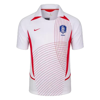 Men Retro Fan Version 2002 South Korea Away Soccer Jersey White - bestfootballkits