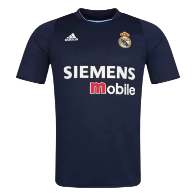 Men Retro Fan Version 03/04 Real Mardid Away Soccer Jersey Navy - bestfootballkits